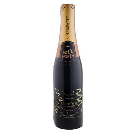 Feestbazaar Opblaasfles Champarty Zwart/Goud 76cm