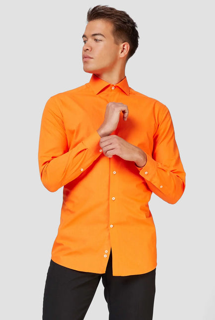 Feestbazaar Opposuits Basic Overhemd Oranje Heren