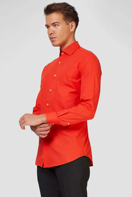 Feestbazaar Opposuits Basic Overhemd Rood Heren