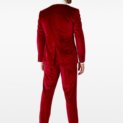 Feestbazaar Opposuits Maatpak Fluweel Rood Luxe
