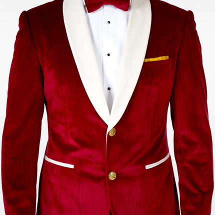 Feestbazaar Opposuits Maatpak Fluweel Rood Luxe