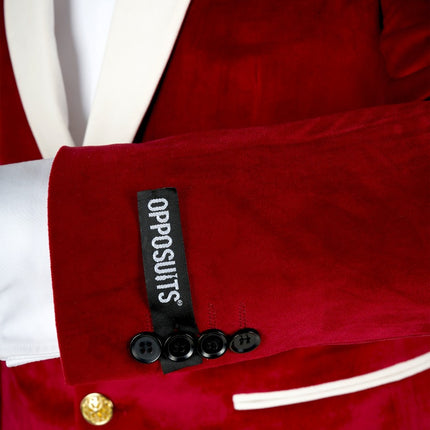 Feestbazaar Opposuits Maatpak Fluweel Rood Luxe