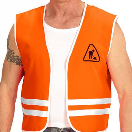 Feestbazaar Oranje bouwvakkers vest