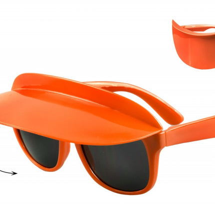 Feestbazaar Oranje Bril met Zonneklep