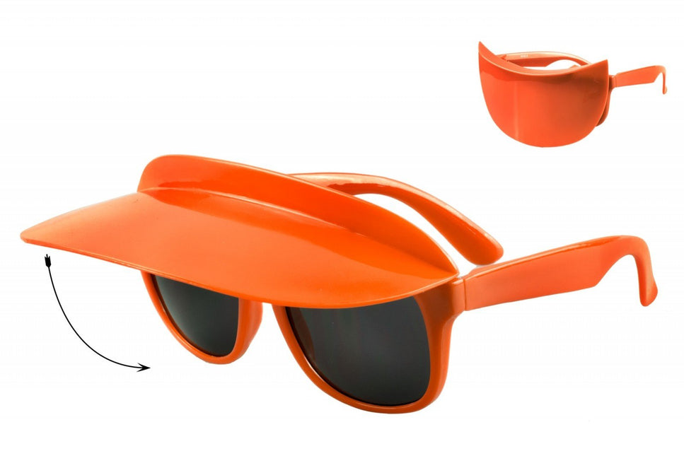 Feestbazaar Oranje Bril met Zonneklep