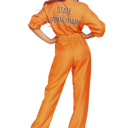 Feestbazaar Oranje Gevangenis Jumpsuit Dames