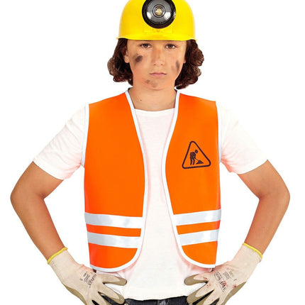 Feestbazaar Oranje Wegwerker Vest Kind