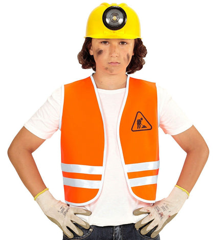 Feestbazaar Oranje Wegwerker Vest Kind