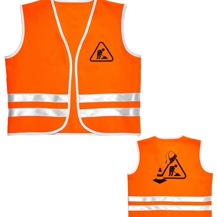 Feestbazaar Oranje Wegwerker Vest Kind