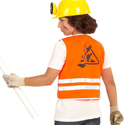 Feestbazaar Oranje Wegwerker Vest Kind