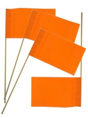 Feestbazaar Oranje zwaaivlaggetjes papier - 50 stuks