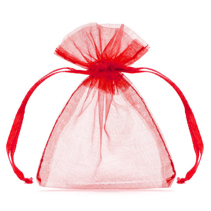 Feestbazaar Organza zakje rood 7,5x10cm (20st)
