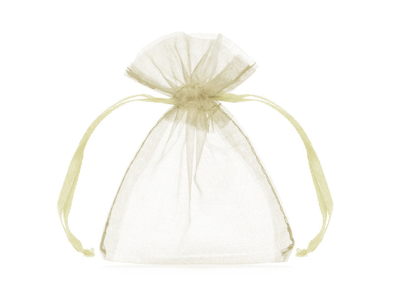Feestbazaar Organza zakjes Creme 7,5x10cm (10st)