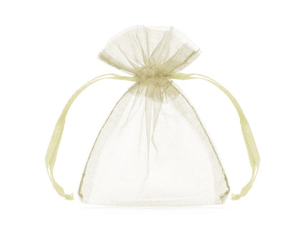 Feestbazaar Organza zakjes Creme 7,5x10cm (10st)