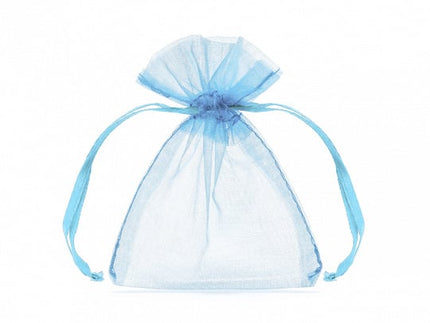 Feestbazaar Organza zakjes lichtblauw 7,5x10cm (10st)