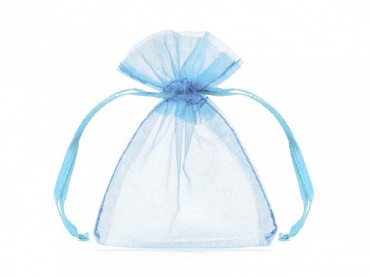 Feestbazaar Organza zakjes lichtblauw 7,5x10cm (10st)