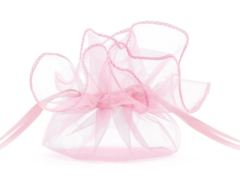 Feestbazaar Organza zakjes roze 26cm (10st)