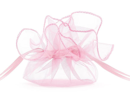 Feestbazaar Organza zakjes roze 26cm (10st)
