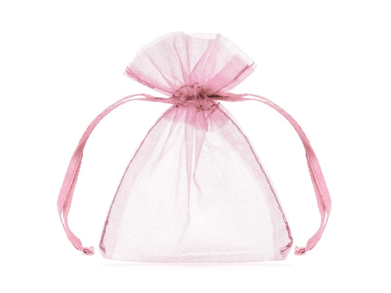 Feestbazaar Organza zakjes Roze 7,5x10cm (10st)