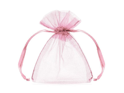Feestbazaar Organza zakjes Roze 7,5x10cm (10st)