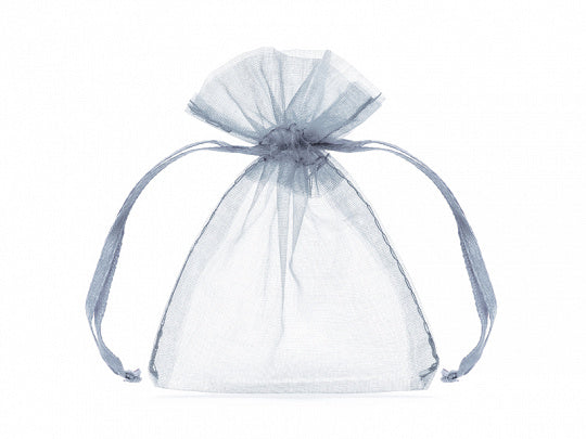 Feestbazaar Organza zakjes zilvergrijs 7,5x10cm (10st)
