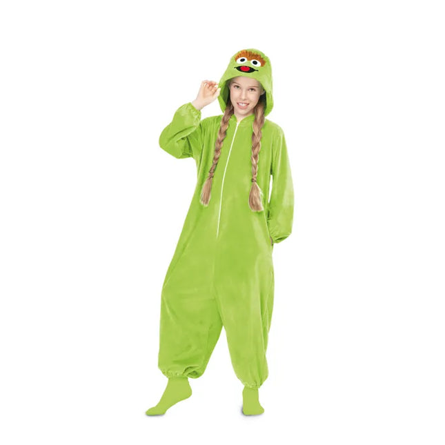 Feestbazaar Oscar Sesamstraat Onesie Kostuum Kind