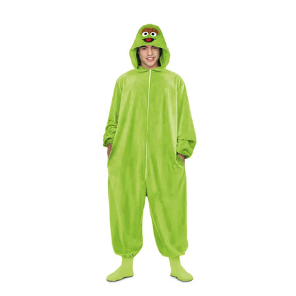 Feestbazaar Oscar Sesamstraat Onesie Kostuum Volwassenen
