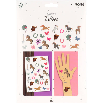 Feestbazaar Paard Nep Tattoos Happy Horses (25st)