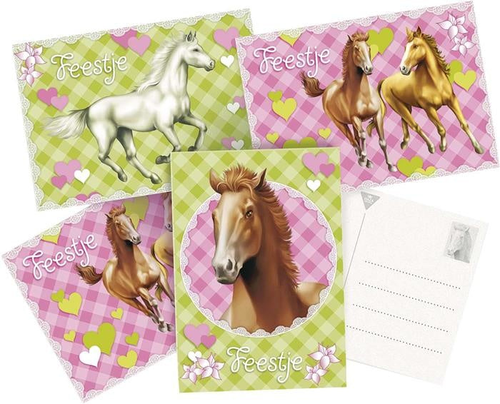 Feestbazaar Paarden Uitnodigingen Party 6 stuks
