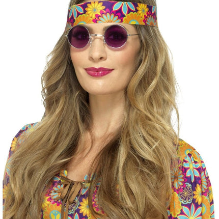 Feestbazaar Paarse Hippie bril