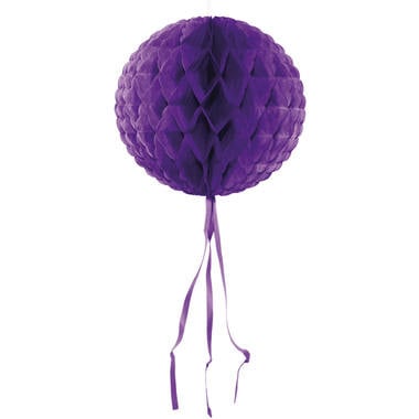 Feestbazaar Paarse honeycomb bol - 30 cm