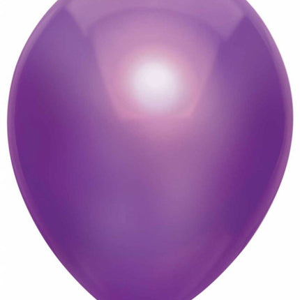Feestbazaar Paarse metallic ballonnen 30cm - 10 stuks