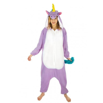 Feestbazaar Paarse Unicorn Onesie 164cm