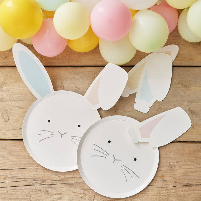 Feestbazaar Paas Bordjes Bunny Met Oortjes (8st)