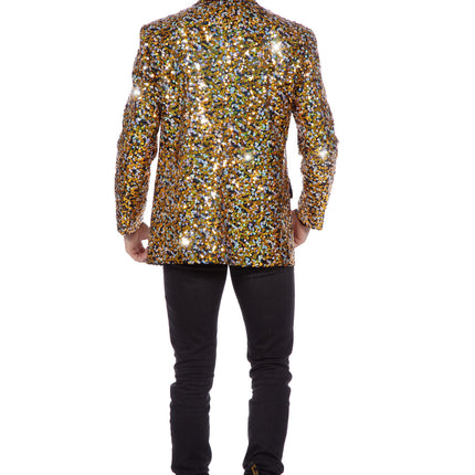Feestbazaar Pailletten Blazer Heren Zwart/Goud/Zilver