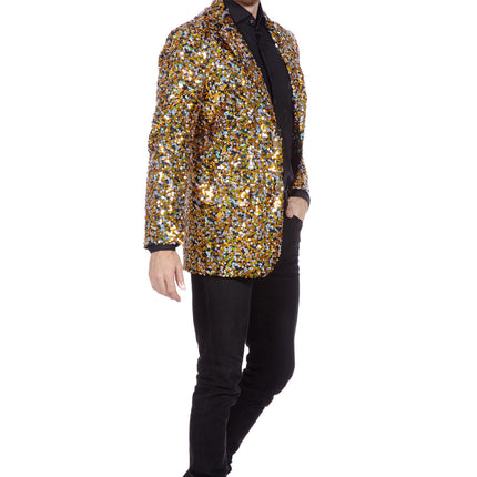 Feestbazaar Pailletten Blazer Heren Zwart/Goud/Zilver