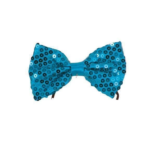 Feestbazaar Pailletten strikje blauw