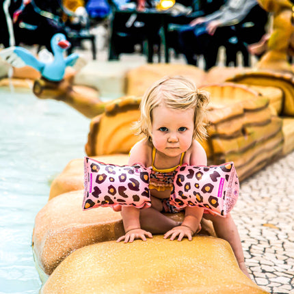 Feestbazaar Panterprint Baby zwembandjes Rosé Goud 0-2 jaar