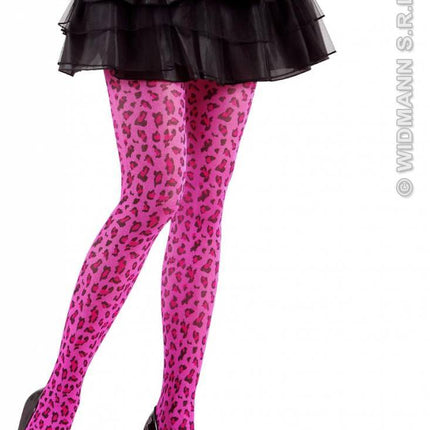 Feestbazaar Panty luipaard roze