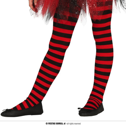 Feestbazaar Panty rood/zwart kind