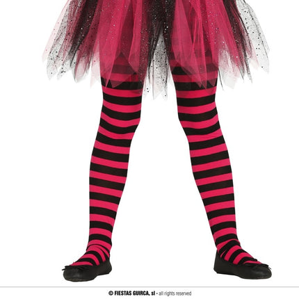 Feestbazaar Panty roze/zwart kind