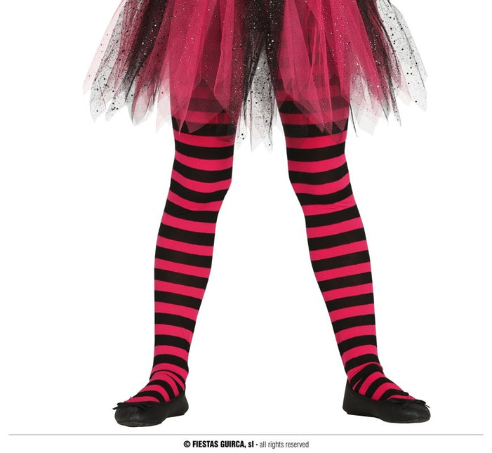 Feestbazaar Panty roze/zwart kind