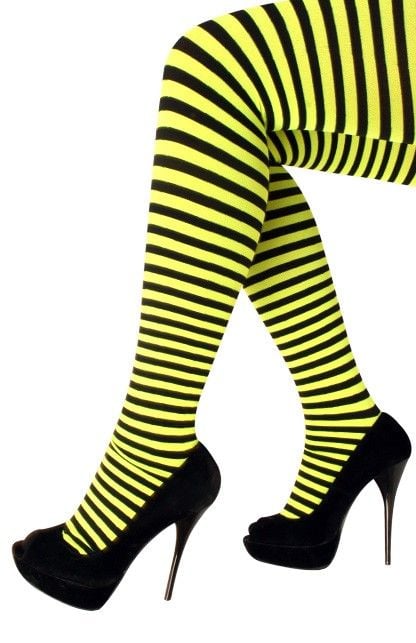 Feestbazaar Panty streep geel/zwart