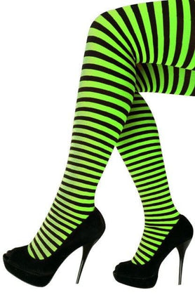 Feestbazaar Panty streep groen/zwart
