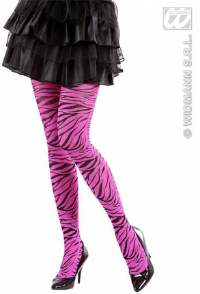 Feestbazaar Panty zebraprint roze
