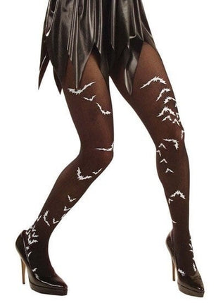 Feestbazaar Panty zwart met vleermuizen