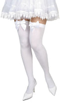 Feestbazaar Pantykousen wit met strik