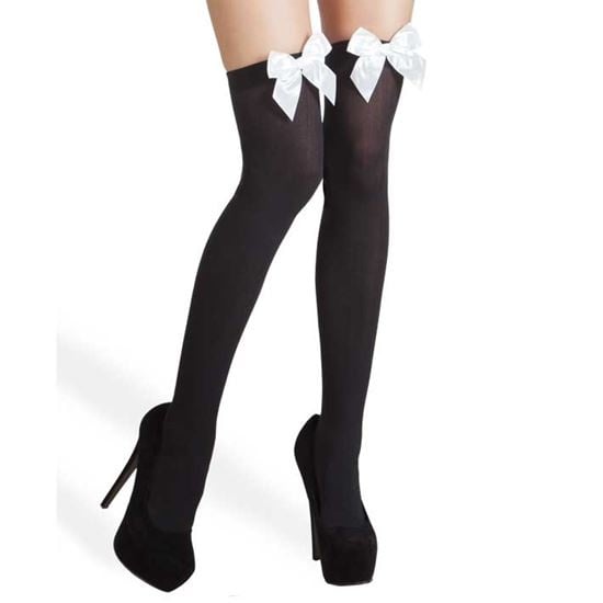 Feestbazaar Pantykousen zwart met strik