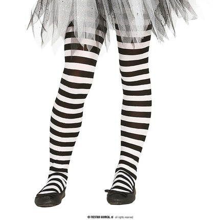 Feestbazaar Pantykousen Zwart/Wit Kind