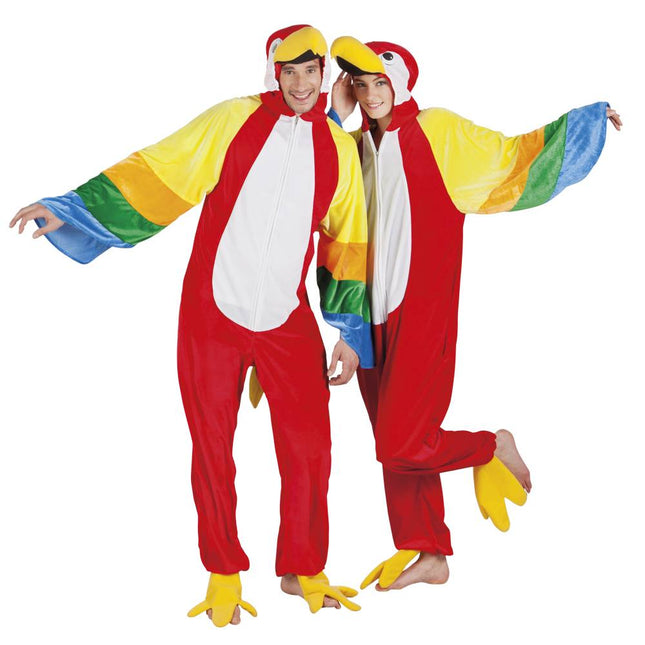 Feestbazaar Papegaai pak man/vrouw pluche